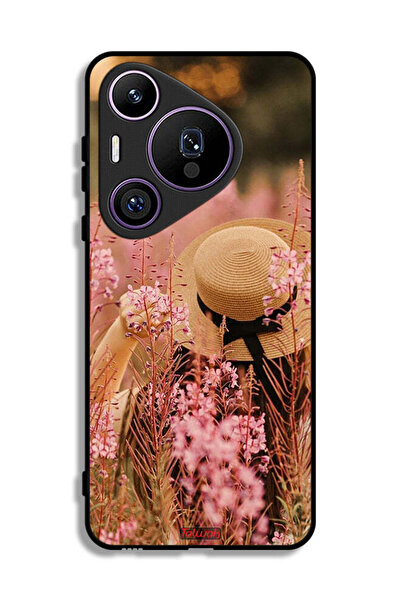Tolwak غطاء حماية لهاتف هواوي بيورا 70 برو بتصميم فتاة قبعة مزينة بالزهور
