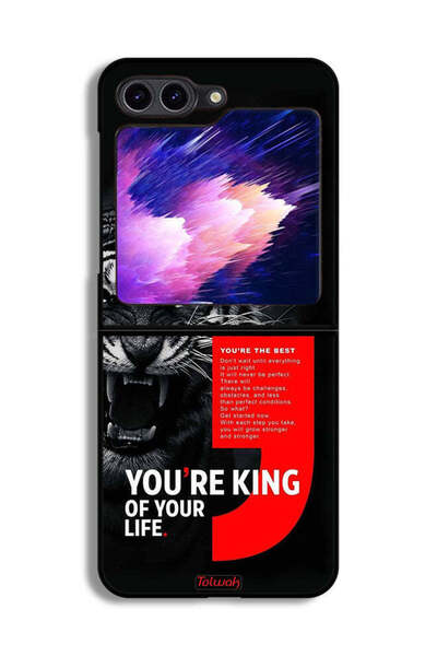 Tolwak غطاء حماية لهاتف Samsung Galaxy Z Flip6 أنت ملك حياتك