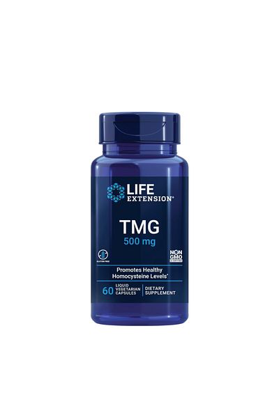 Life Extension TMG (Trimethylglycine) 500 mg (60 Liquid Vegetarian Capsules)
