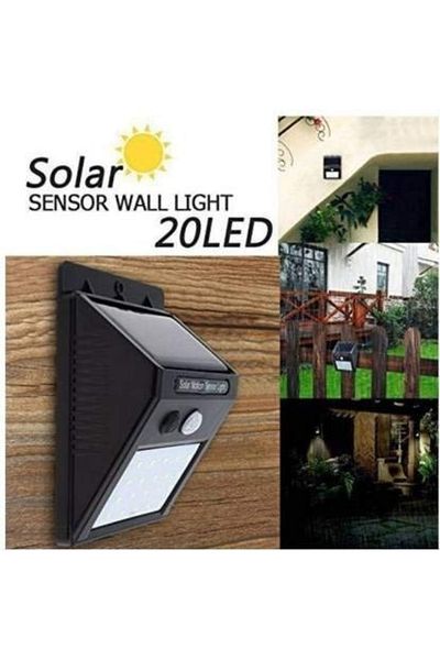 divendi-ro Solar Wall Lamp with Motion and Night Sensor, 20 LEDs
