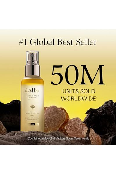Dalba سيروم رذاذ الوجه الأول من دي ألبا بييمونتي الإيطالي برائحة الكمأة البيضاء (نباتي)، رذاذ مرطب ومتوهج للوجه