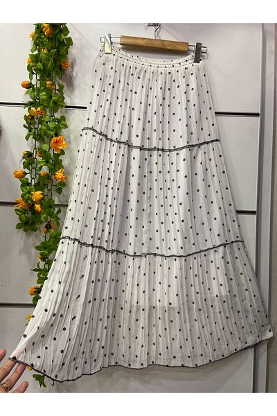 edu collection Polka Dot Chiffon Skirt with Lining