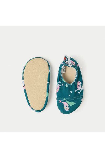 Juniors All-Over Mermaid Print Slip-On Pool Shoes