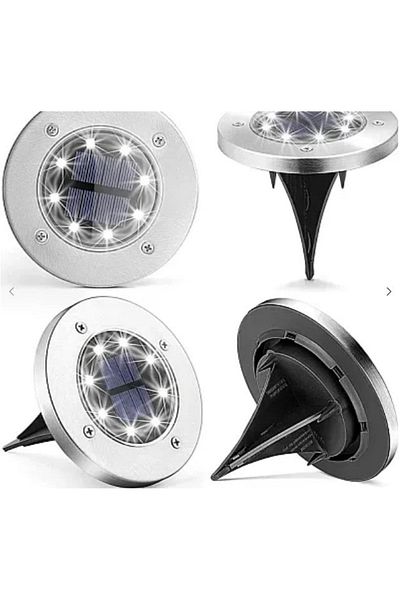 divendi-ro Set of 4 round solar garden lamps