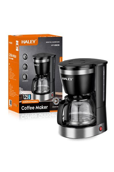 HALEY Hy-2808 Coffee Maker – 800w, 1.25l, 12 Cups, Fast Grinding, Safety System, Easy Operation