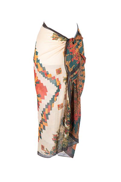 AQUABERRY Mono Del Patterned Pareo - Shiny Fabric That Does Not Show Inside - 100X140 cm
