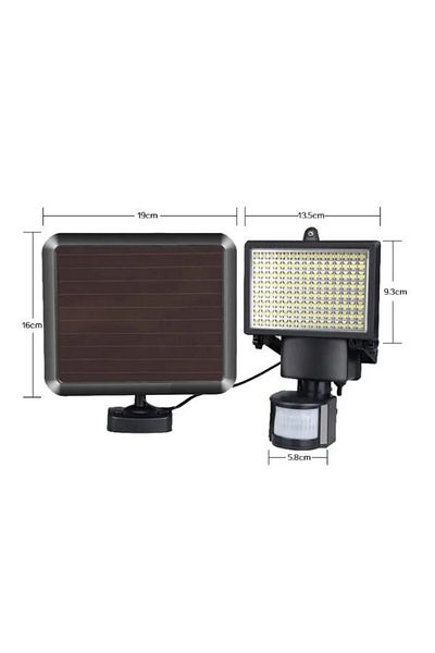 divendi-ro Solar spotlight with 120 LED, 120W, Light/Motion Sensor - Black