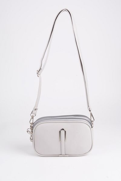Vivaq Women's Gray 4 Compartment Faux Leather Medium Size Zipper Closure Handbag and Shoulder Bag