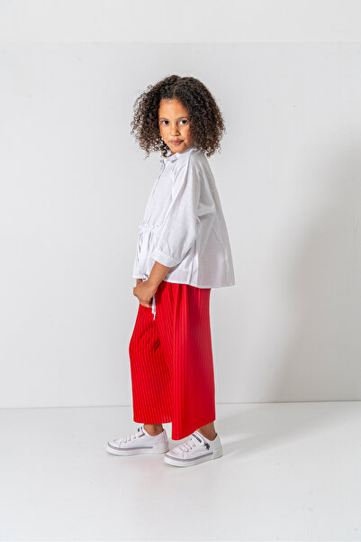 DFN Capri Pleated Trousers Scalloped/Embroidered Blouse/Shirt Gakım