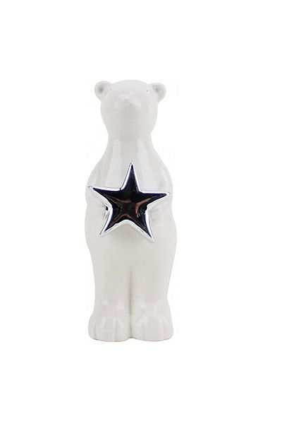 Casaido polar bear ceramic ornament, white, 9 x 8 x 18 cm