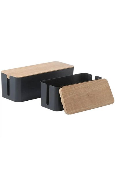 dalip Cable management box, 40x15.5x13.5cm, plastic, Black