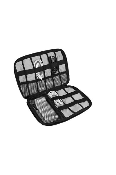 dalip Storage bag for cables and electronic accessories, 25.5x17.5x2cm, Gray