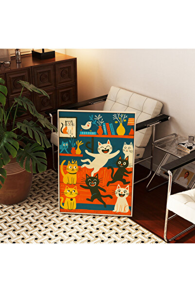 ARTHOUSECOLLECTIVE Poster Pisica - Petrecere cu Pisici - Poster fără cadru