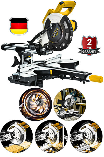 DOZZER Maxstar Serii 1700 Watt 210mm Bakır Sargılı Kızaklı 90° Açılı Metal Ah...