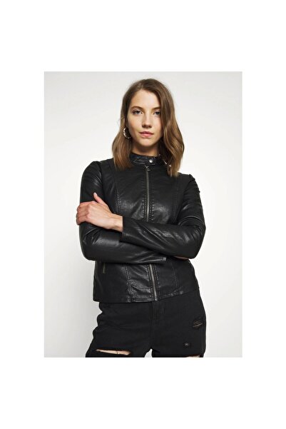 ONLY Leather Biker Otw Noos Kadın Deri Ceket