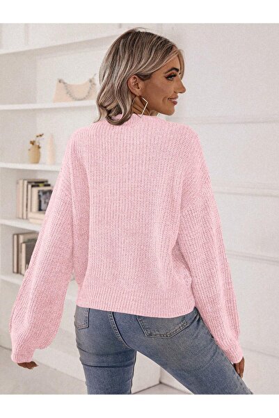 ATE ÖZGÜNEŞ TRİKO TEKSTİL TRICOARE PENTRU FEMEI CU DECOLTEU IN V PULOVER APRAJLI