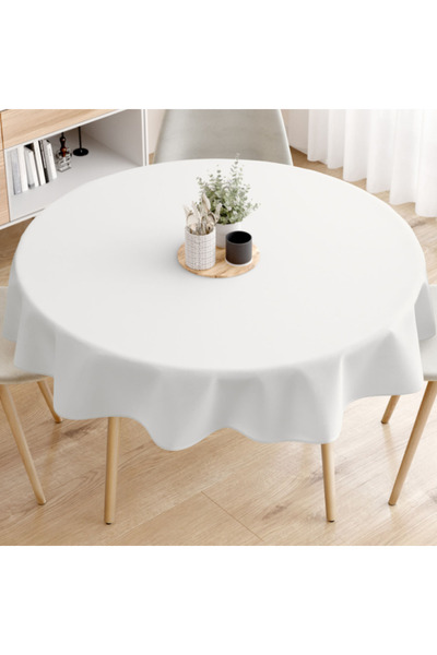 Pucioasa Fata de masa teflonata din bumbac, rotunda cu diametru 140cm, alba