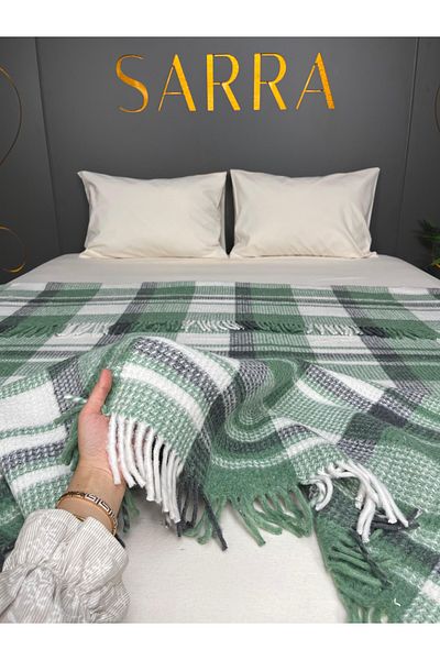sarra Home Double Personal Fringe Blanket - Green