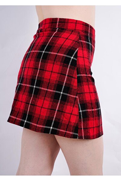 Sofias secret Kırmızı Ekose Mini Etek