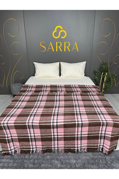 sarra Home Double Personality Fringe Blanket - Brown