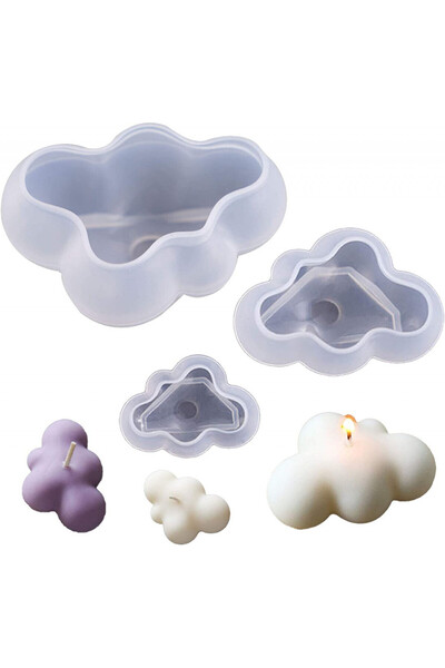 Tiruiya Set de matrițe pentru lumânări Tiruiya, 3 bucăți, silicon, transparente