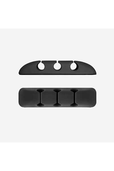 dalip Set of 4 self-adhesive clips, 3 slots each, cable organizer, for desk, Black