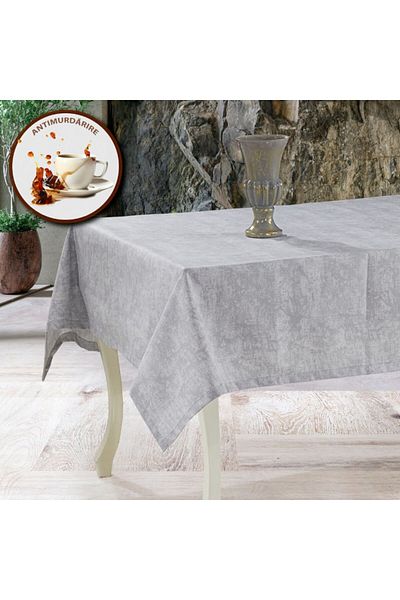 Pucioasa Teflon-coated cotton tablecloth, 120x160cm, gray