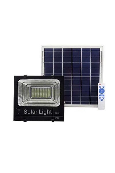 divendi-ro 60W SMD LED Spotlight Kit with Solar Panel and Remote Control