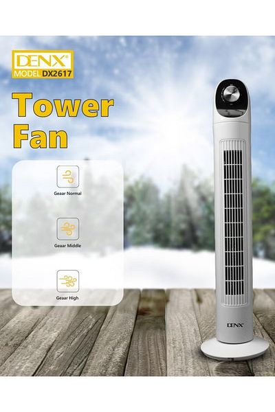 Denx Bladeless Oscillating Tower Fan, Portable Quiet Cooling Fan, Electric Standing Floor Fandx2618