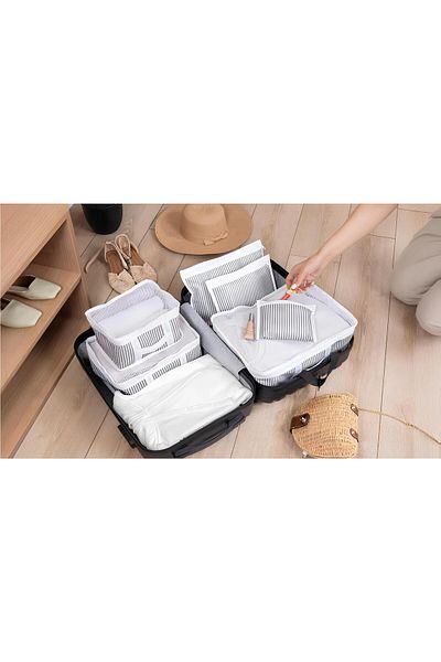 Tex Republic (2 Set) Set of 6 Suitcase Organizers - Striped