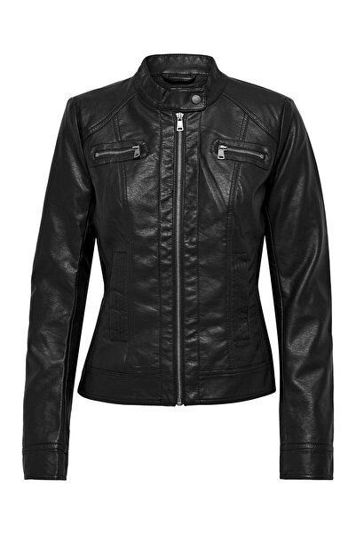 ONLY Onlbandıt Faux Leather Biker Otw Noos Women's Leather Coat and Jacket 15081400