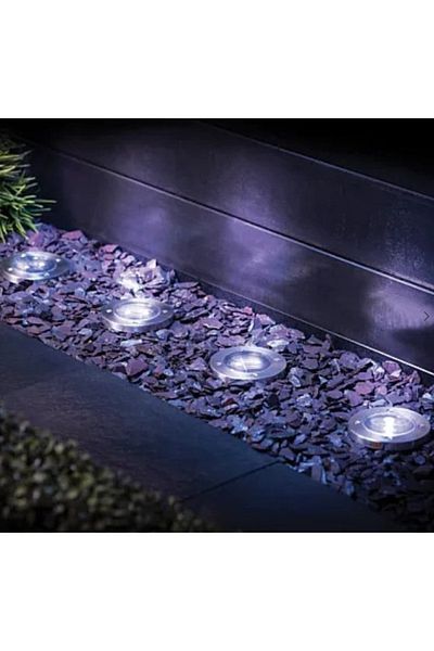 divendi-ro Set of 4 round solar garden lamps