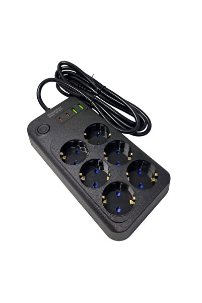 ShowMax SH-4630 2Mt 2xUSB-2xTYPE-C 4lü Termal Akım Korumalı Priz 10A 2500W