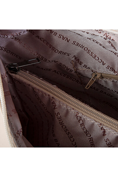 Nas Bag Plain Lofez Leather Casual Nas Bag with Middle Compartment and Back Pocket Width:34 Length:25 Width:12