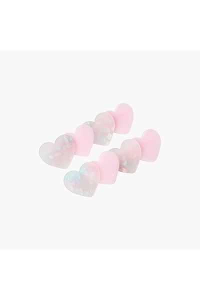 CHARMZ Heart Accent Hair Clip - Set of 2