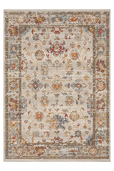 Moqa A Different Carpet Anadolu 4007 Kemik Otantik Desenli Halı - Antialerjik, Pamuk Taban, 6 mm Hav Yüksekliği