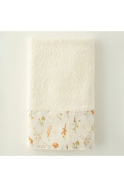 Bella Maison 100% Cotton Floris Face Towel Cream (50X90 cm)