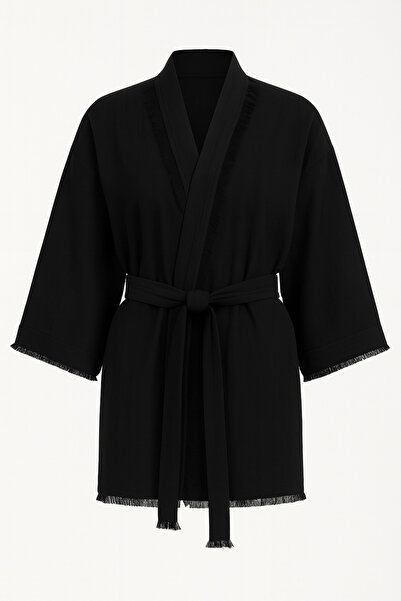 Müslin Püskül Detaylı Kimono