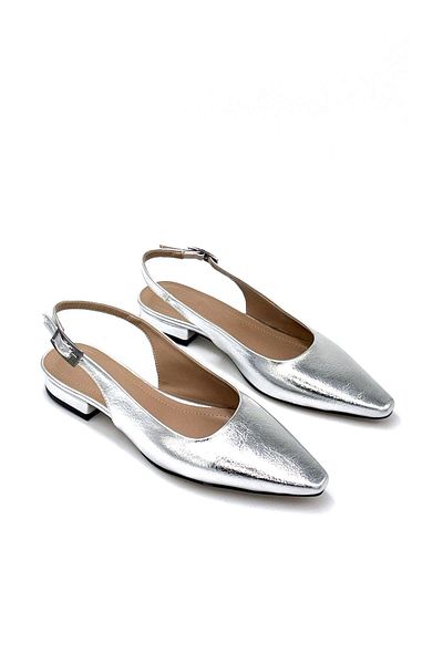 KİNDEP Pantofi de damă cu toc mic Kindep cu vârf închis SILVER