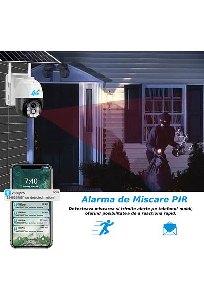 CLAUSTEEL M118 Surveillance Camera With 12000mah,solar Panel , 4g ,3mp