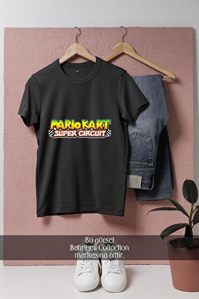 Bahriyeli Collection Tricou unisex cu design Mario Kart Super Circuit supradi...