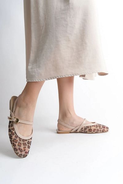 KİNDEP Kindep Closed Toe Women's Ballerinas Leopard