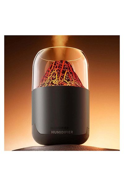 Generic Humidifier For Bedroom, Simulated Volcano Cool Mist Humidifiers, 3-In-1 Quiet Air Humidifier, Oil Di