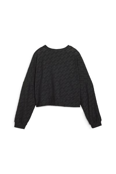 Puma Womens Fit Branded Fleece Sweatshirt - Black
