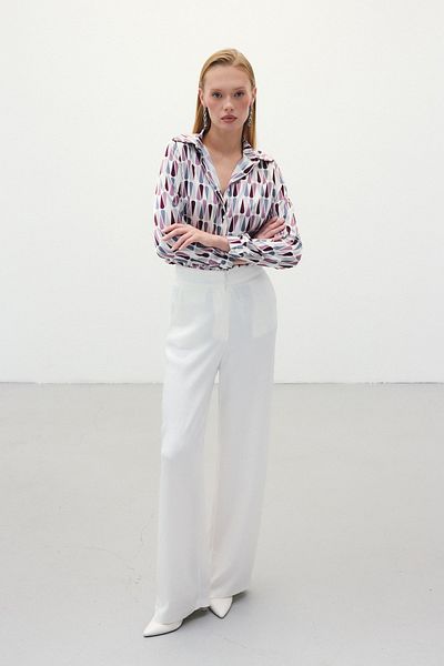 Sateen Cămașă clasică simplă - Roșu Claret