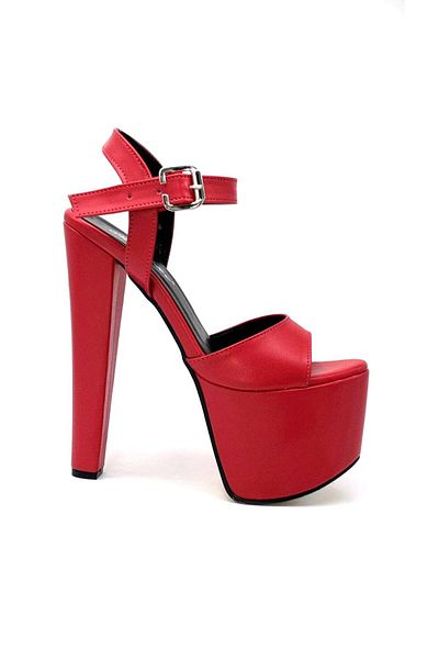 KİNDEP Kindep High Heels (18 cm) Platform (7 cm) Women's Shoes Red