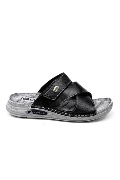 KİNDEP Kindep Enova Ανδρικές Παντόφλες Casual με Μαλακή Ραφή Εσωτερικής Μαργαρέτας ΜΑΥΡΟ