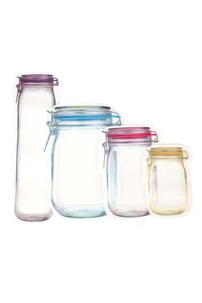 Welora Set of 4 food storage bags with zipper, 4 sizes - Multicolor