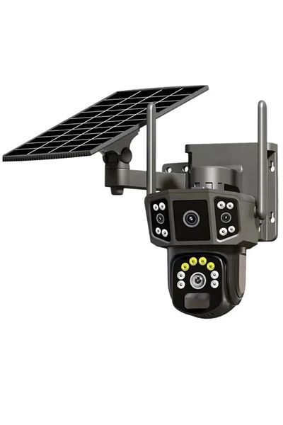 CLAUSTEEL 2in1 M144 Surveillance Camera With Triple View, 4g, Solar Panel, 9800mah,6 Mp