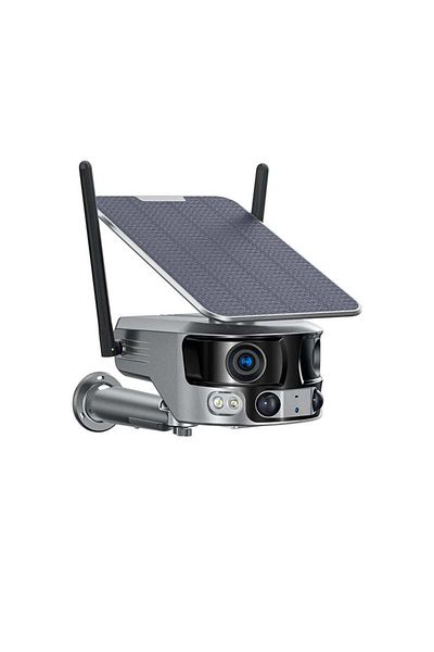 CLAUSTEEL Cameră de supraveghere 4K cu panou solar, 4G, lentile duble, 180°, 18000 mAh